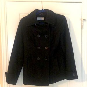 Mens size 8 (small) black pea coat.
